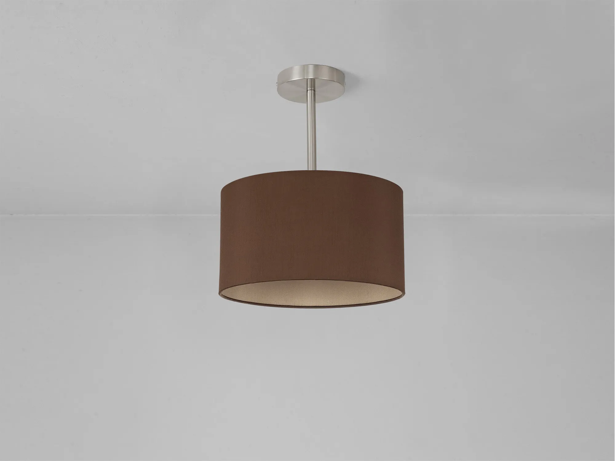 Baymont 30cm Semi Flush 1 Light Satin Nickel; Raw Cocoa/Grecian Bronze DK0242  Deco Baymont SN RC